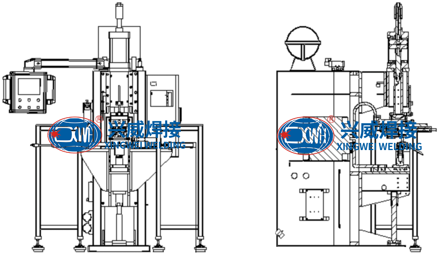 Metal Automatic Feeding Shock Absorber Bottom Cover Resistance Welding Machine