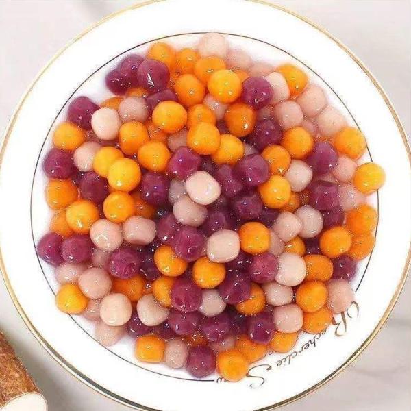 Milk Tea Ingredients Three Colored Organic Tapioca Balls Low Calories