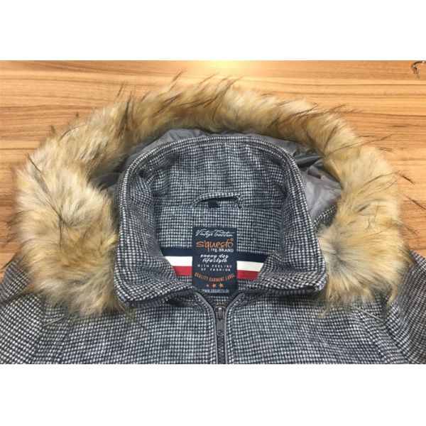 Slim Melton England Style Hooded Ladies Check Coat Womens For Winter Season