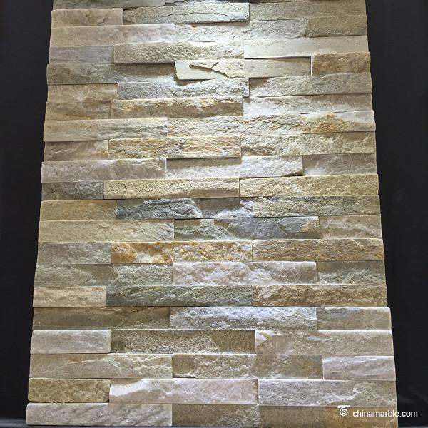 Beige Cream Color Cultured Mini Stone Panels Veneer No Radiation Hazards
