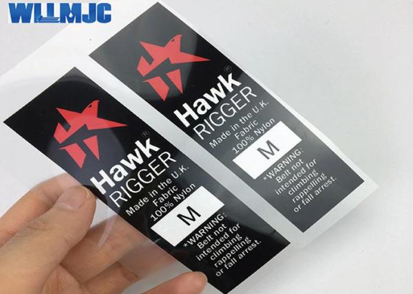 PET Film Heat Transfer Neck Labels Embossed / Weaving Technics Colorful Design