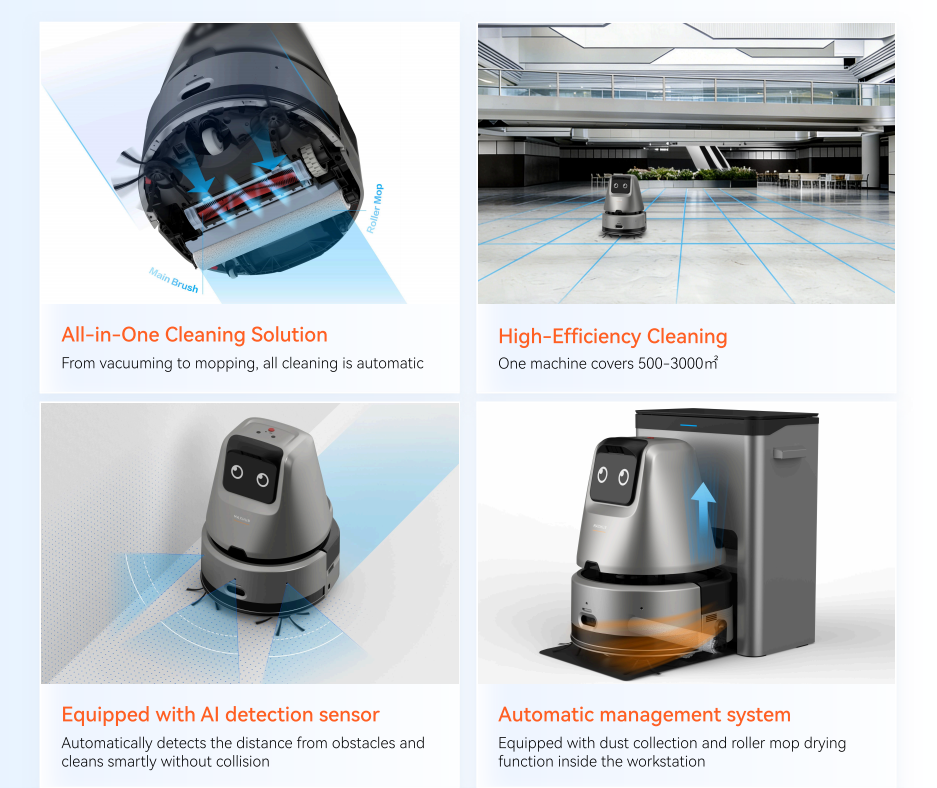 C3 Commercial Scrubber Robot Auto Navigate Obstacle Avoidance Floor Washer
