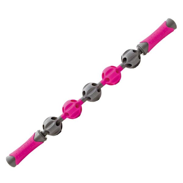 TPR Bearing Muscle Massage Roller Stick 44cm Yoga Club Red Black