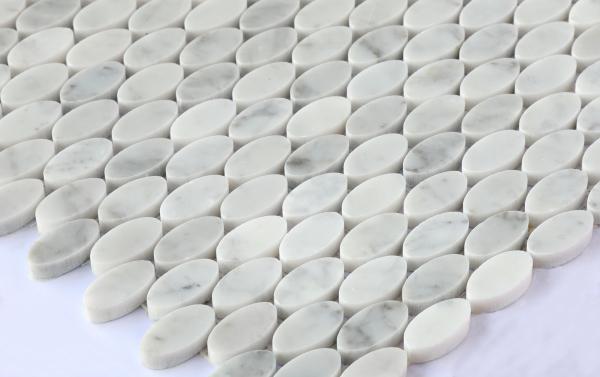 Mosaïque en pierre naturelle de briques réfractaires blanches et vert clair 305x305mm pour salle à manger et bureau