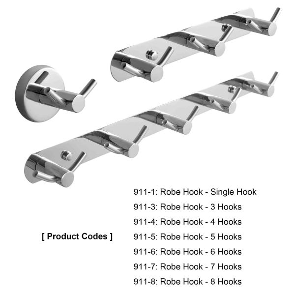 Wall Mounted Decorative Stainless Steel Hook Rack For Hanging Coats Backpack