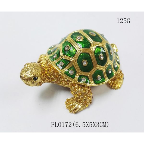 gold plated metal double turtle trinket jewelry box good quality turtle trinket jewelry box