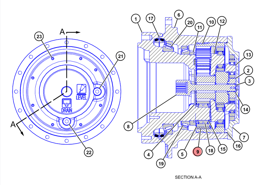E330GC 333GC TRAVEL PLANETARY GEAR 3RD 567-7166/567-7172/465-7842 SPARE PART OF 579-1987 DRIVE GP-FINAL