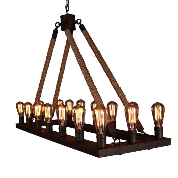 Vintage Jute rope pendant light For Farmhouse Kitchen Dining room Lighting (WH-GP-13)