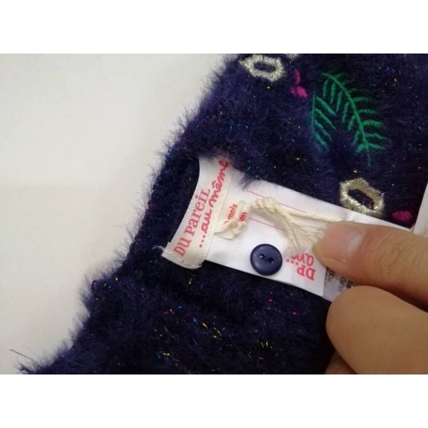 Fashion navy Children's Winter Clothes Embroidery Pattern Girls Sweater Dress