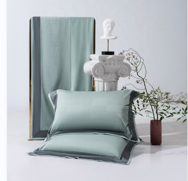 300tc Permeabilidade ao ar de cama Queen King Set 100 Cama de algodão quantidade simples Cobertura listrada