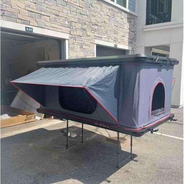 Waterproof Hard Shell Roof Top Tent for 6-Person Jeep SUV Wrangler Aluminum Fold Car Tent with Ladder Accessory
