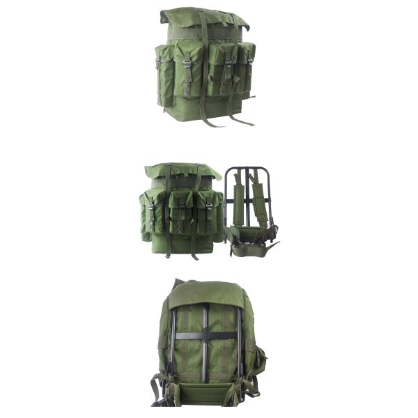 Aluminum Frame 50L Green Backpack for Outdoor Sports and Exploration