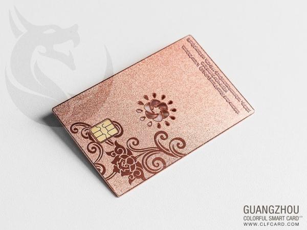 Vip 	Rose Gold  Metal Business Cards Custom Engraved Golden Plated Advertisementing