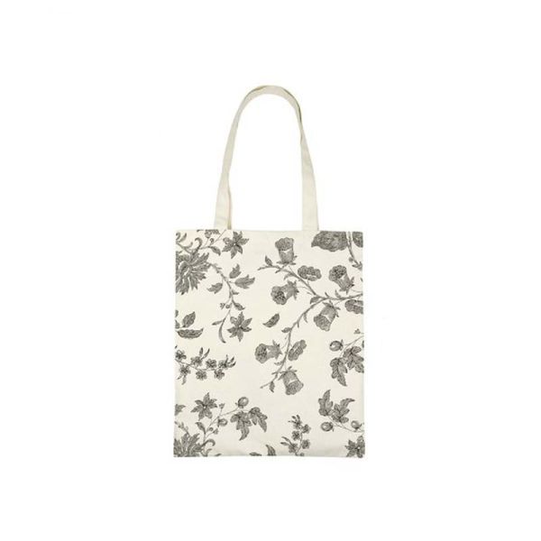 Washable Cotton Canvas Shopping Bags Handled Style Customized Size / Logo