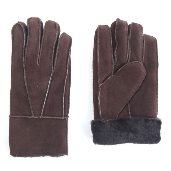 Wholesale Cheap Machine Sewing Stitching Lamb Fur Winter Warm Leather Gloves Men