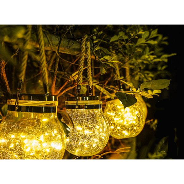 Solar Crack Tank Lamp Mason Tank Lamp Hanging Tree Lamp Courtyard Lamp Villa Decor Hanging Lamp