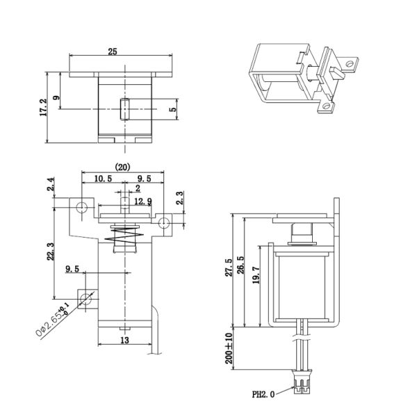 solenoide de fechadura da porta 11.25w de 3mm para brinquedos espertos