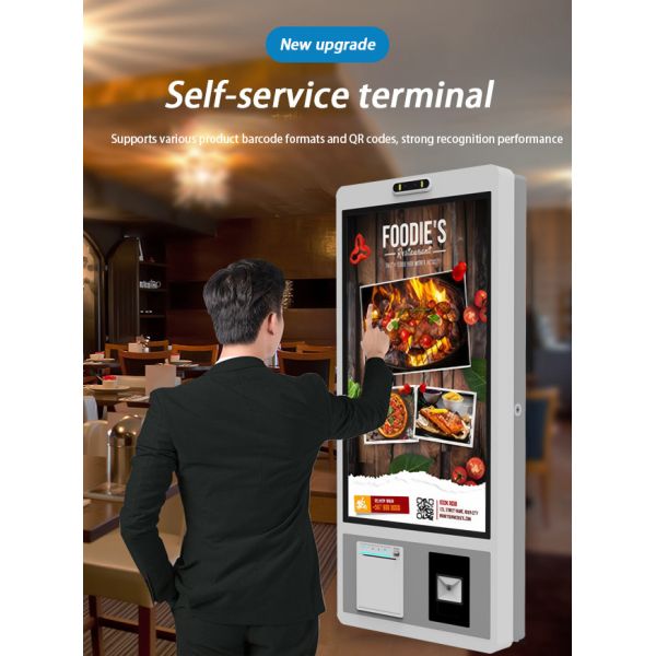 OEM Factory 23.6 Inches Windows Wall Mounted Smart Ordering Kiosk Customization Kiosk with POS Space