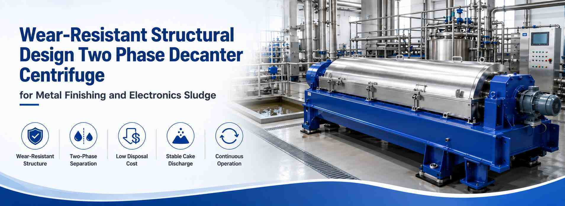 Two Phase Decanter Centrifuge for Electronics Sludge