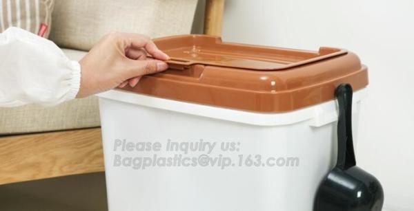 Dog Food Storage Container Large Airtight PET Food Container Measuring Cup 19lb/33qt Plastic Cat Dog Treat Containe