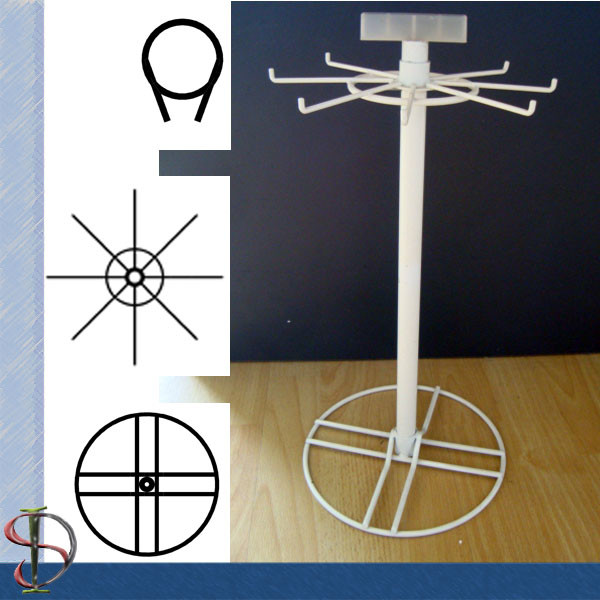 One rotor Display Rack on table / Metal Hooks Display Stand / Rotating
