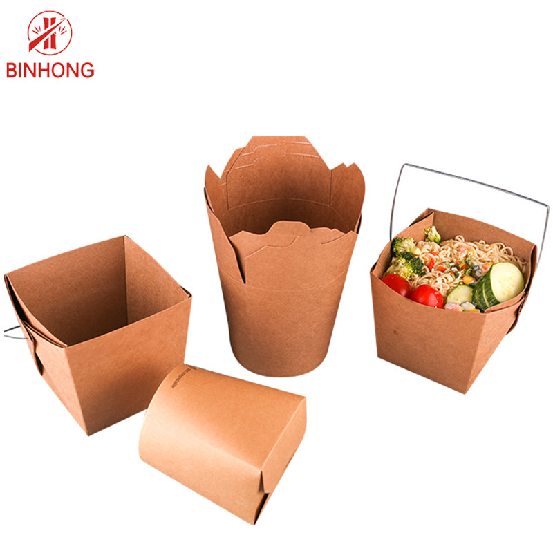 Stackable повторно используйте бумажные коробки 45oz Kraft на вынос