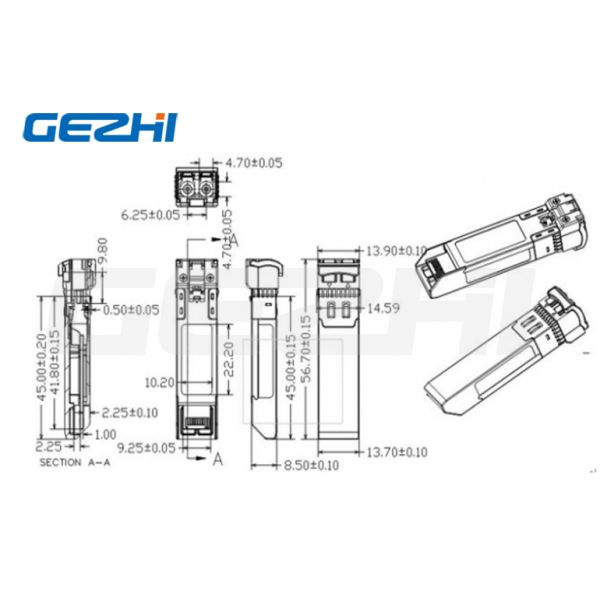10G CWDM SFP Transceiver Module 1410 - 1610nm 10GBASE 80KM LC/UPC соединитель