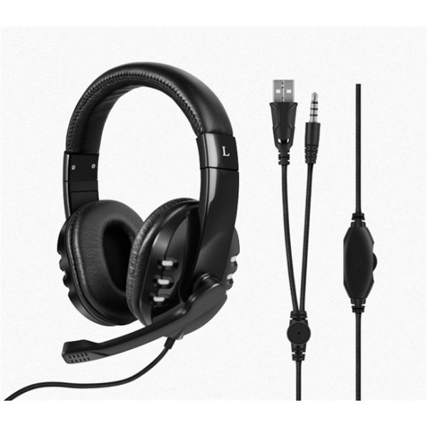 LED Light 120CM Over Ear Wired Gaming Headphones With Microphone
