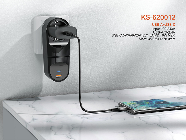 EU Socket PD18W 5V2.4A Mobile Cable Charger ODM  USB Power