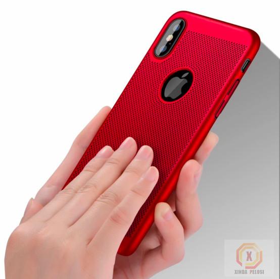 Heat dissipation Mesh Rubberized Hard PC phone back cover for iphone X case