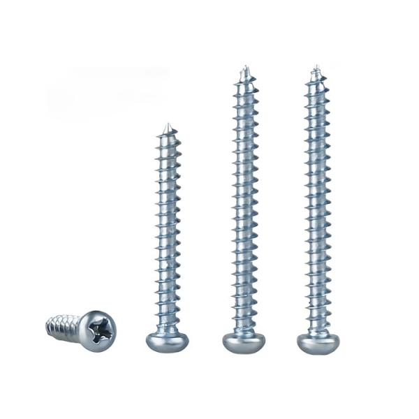 Black Zinc Metal Pan Head Self-Tapping Screws DIN7981 for Healthcare Applications
