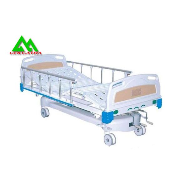Three Wave Lifting Medical Hospital Bed Equipment With Wheel Multifunction