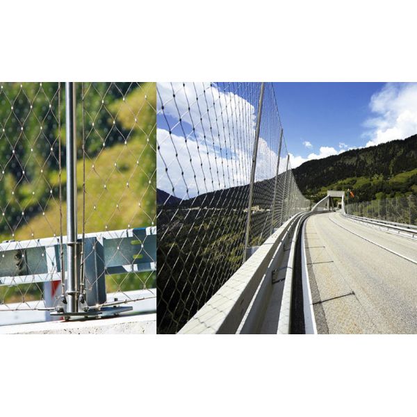 Stainless Steel Cable Webnet / Cable Mesh For Bridge Protection