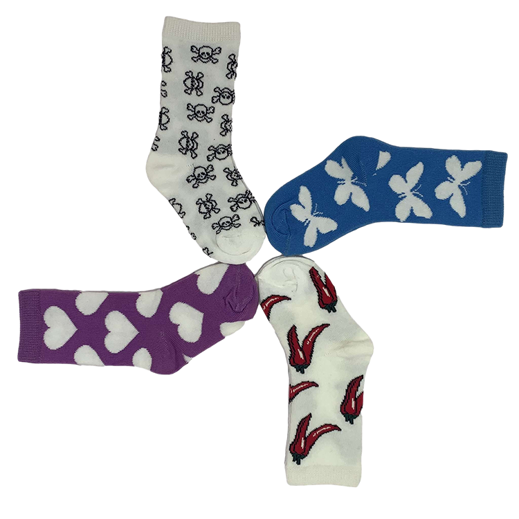 Customizable Non-slip Socks for Kids Organic Cotton Material and Cartoon Print Pattern