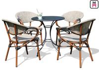 Backyard Patio Furniture Round / Square Outdoor Dining Table With Textoline Garden Chairs