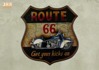 Mur en bois Art Sign de Route 66 de décor de mur de moto de résine de mur de plaques de signe antique de bar