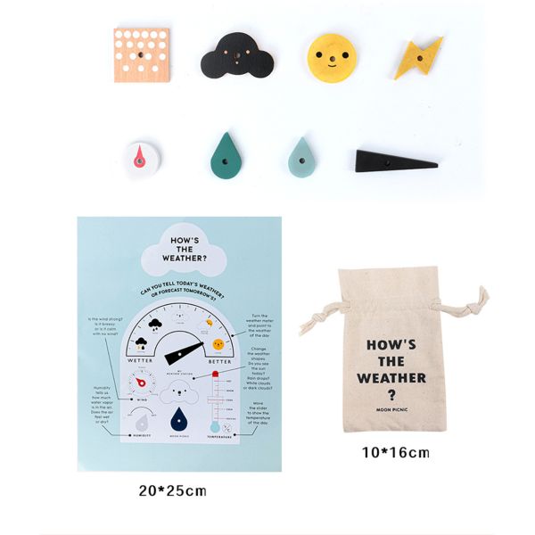Wooden Weather Station Toy Weather Forecast Holiday Calendar Board