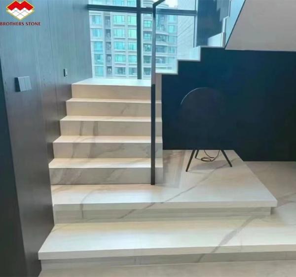 Straight Stair Non Slip Stair Treads with Sintered Stone Big Slabs from Special Stock