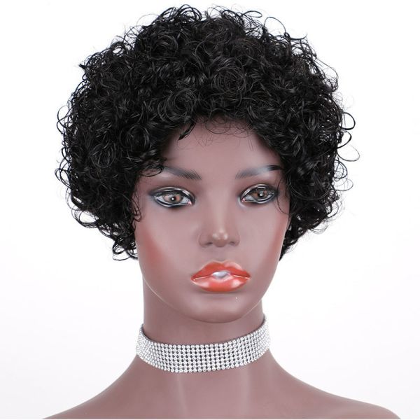 Custom Logo Raw Natural Short Pixie Cut Human Hair Wig for and Natural Look 250g-450g