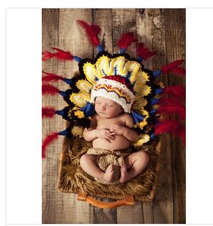 yellow baby indian hat cap cotton Photography Prop beanie diaper cover set Crochet Knitted