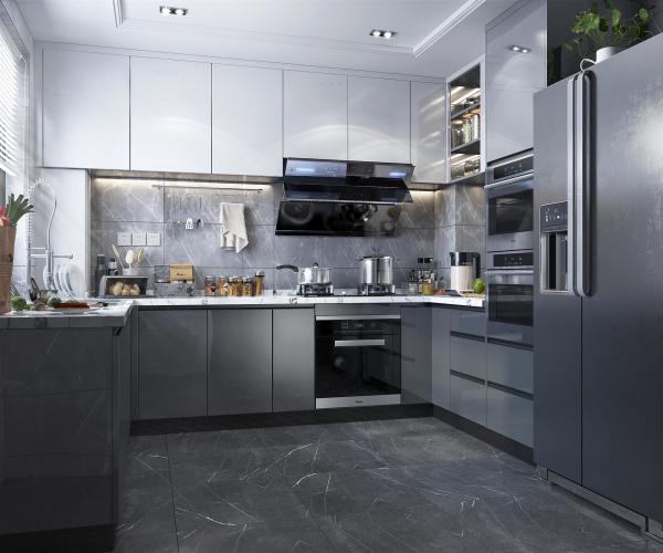 Modular Melamine Kitchen Sink Full Complete Kitchen Cabinet Set For Apartment