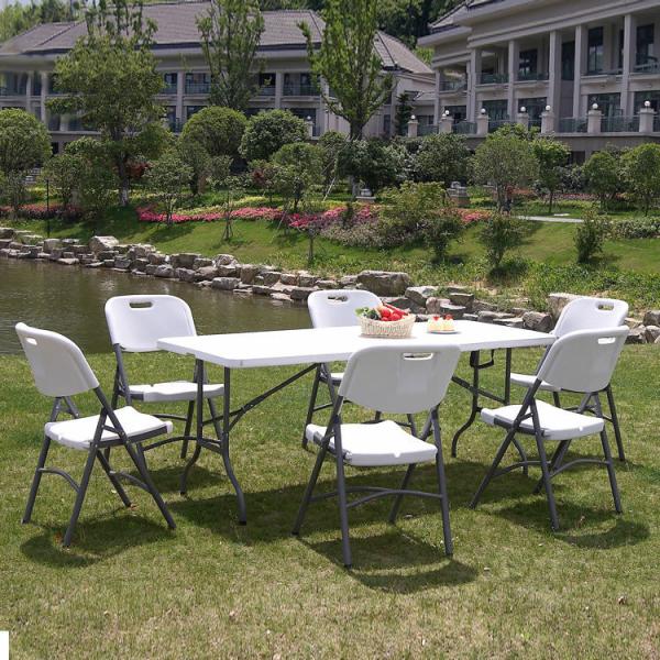 Folding 8 Seater Plastic Table For Dining Customize Square Lightweight Long White Portable Outdoor Theme Party