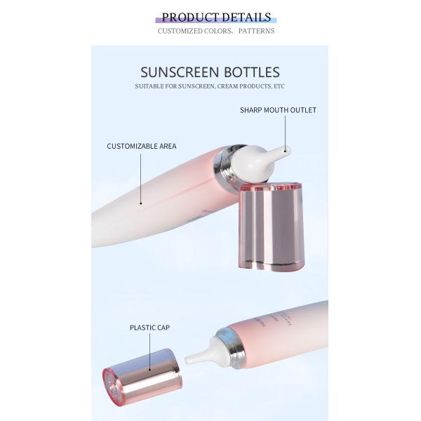 Овальная пластиковая косметическая пластиковая упаковка выжимкы солнцезащитного крема сливк CC BB лосьона трубок