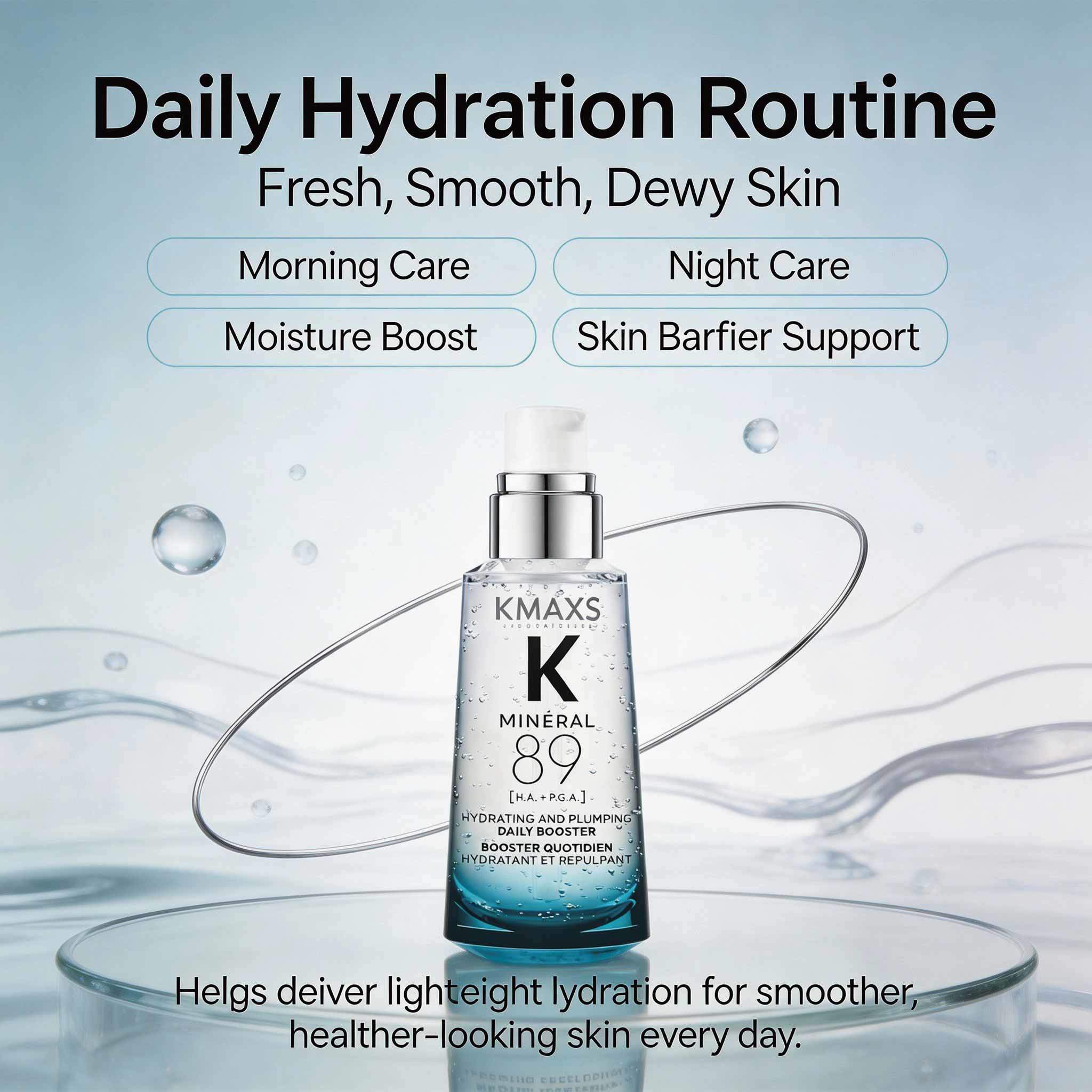 Hyaluronic Acid Plumping Oem Face Serum Polyglutamic Acid Volcanic Water Hydration