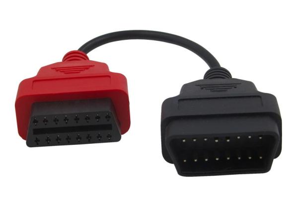 OBD2 OBDII 16 Pin J1962 Red Male to Female Extension Round Cable