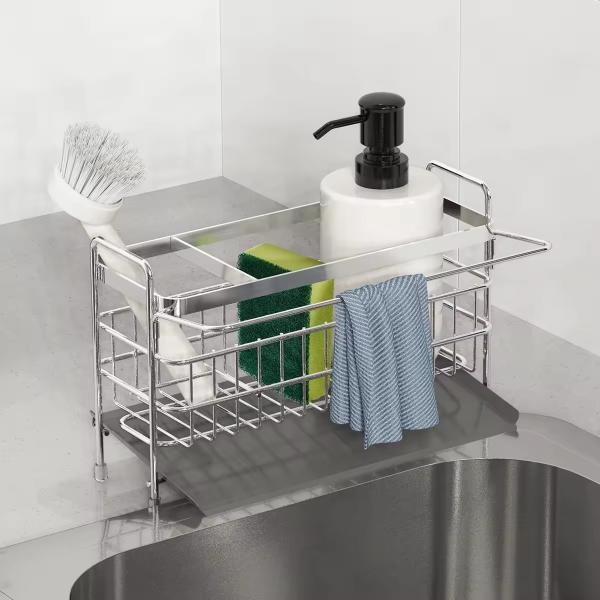 Kitchen Brush Dishcloth Storage Rack Multifunctional Sink Rack Sponge Dishcloth Holder Sink Organiser