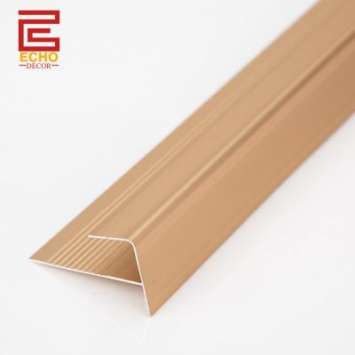 Anodized Bronze Stair Step Edge Trim Aluminium Stair Nose Molding Metal