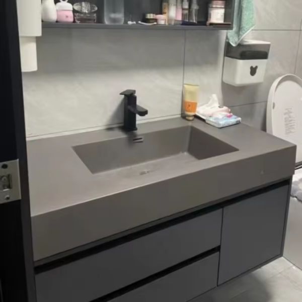 Custom Wall Mounted Bathroom Cabinet 60 Inch Vanity Single Sink