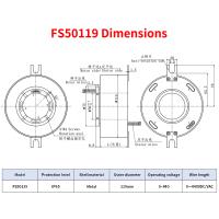 IP65 Waterproof Rotary Slip Ring With 50mm Center Hole And IP68 Customizable