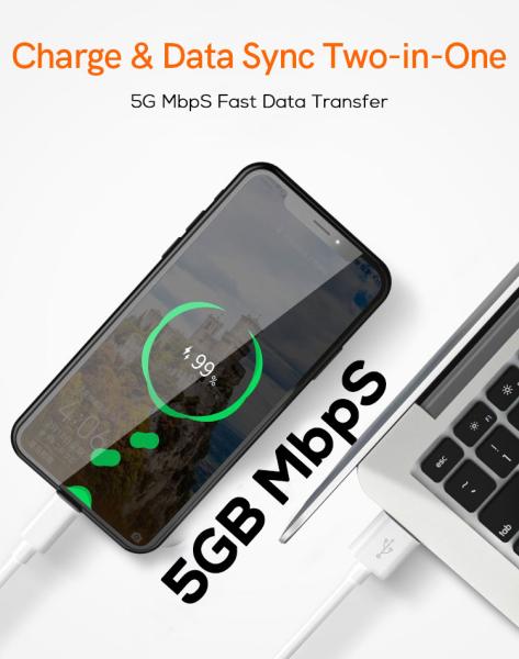 TPE 2M USB 3.0 Charging Cable 3A Fast Charging Cable